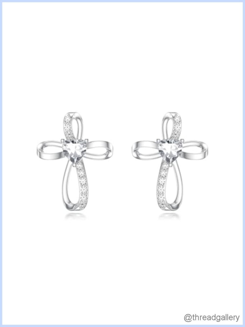 Sterling Silver Cross Stud Earrings 12mm Faith Gift